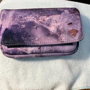 Tech case accessory. purple marble pattern. soft neoprene. Like new